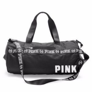 Victoria's Secret PINK Gym Duffel Bag Black Tote